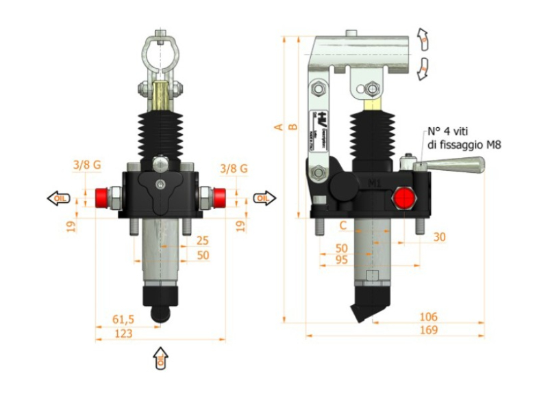 Pompe idrauliche manuali per singolo e doppio effetto